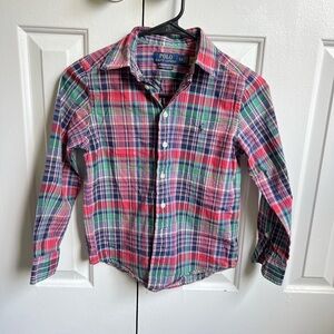 Polo Ralph Lauren Kids Red, Green, and Blue Plaid Shirt